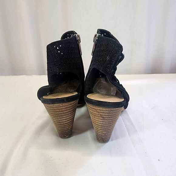 Vince Camuto Black Suede Ankle OpenToe Booties Size 8.5 - Picture 4 of 11